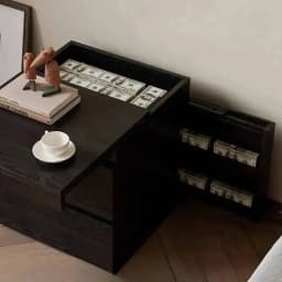 Solid Hidden Wood Bedside Table Safe Magnetic Card Hidden Unlock Nightstands Night Tables Chest Of Drawers Storage Locker
