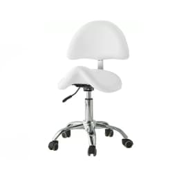 Ergonomic Rolling Saddle Chair Height Adjustable with Wheels and Backrest, Professional Salon Chair for Hair Stylist and Spa