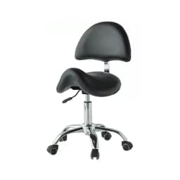 Ergonomic Rolling Saddle Chair Height Adjustable with Wheels and Backrest, Professional Salon Chair for Hair Stylist and Spa