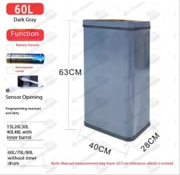 Intelligent induction double-layer multi-purpose classification trash can 30L to 80L stainless steel living room kitchen office