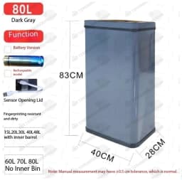 Intelligent induction double-layer multi-purpose classification trash can 30L to 80L stainless steel living room kitchen office