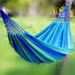 Outdoor anti rollover canvas hammock curved wooden stick duckbill hammock dormitory swing hammock double thick hammock