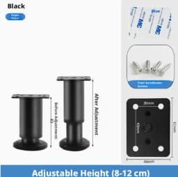 1Pc Adjustable Height Furniture Support Leg, Dedicated for Bed Frame, Metal Adjustable Furniture Leg Suitable for Bed / Sofa / C