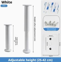 1Pc Adjustable Height Furniture Support Leg, Dedicated for Bed Frame, Metal Adjustable Furniture Leg Suitable for Bed / Sofa / C