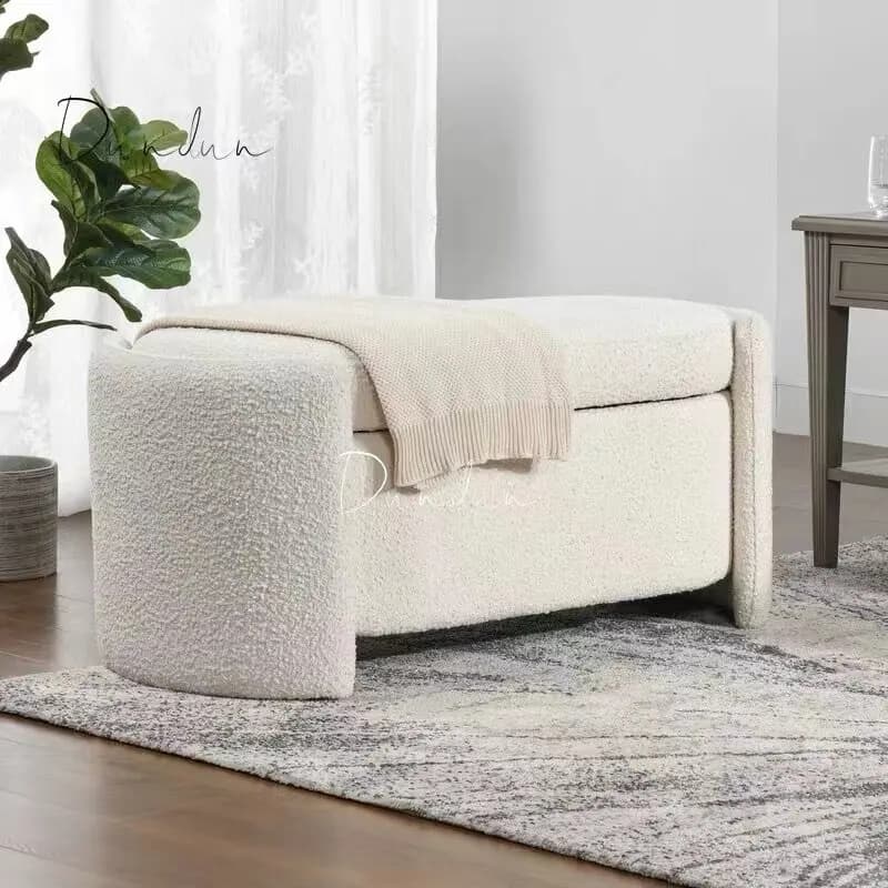 Storage Ottoman Bench Light Luxury Home Bedroom End of Bed Stool Entryway Shoe Changing Seat Clothing Store Long Bench