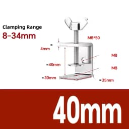 304 Stainless Steel C-clamp Steel Pipe Square Clamps 20~130mm Tiger Clamp Heavy Duty C-clamp Multi-function Hardware Fastener