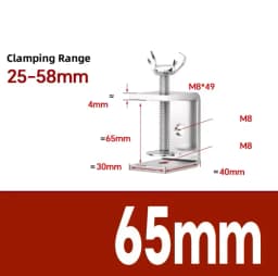 304 Stainless Steel C-clamp Steel Pipe Square Clamps 20~130mm Tiger Clamp Heavy Duty C-clamp Multi-function Hardware Fastener