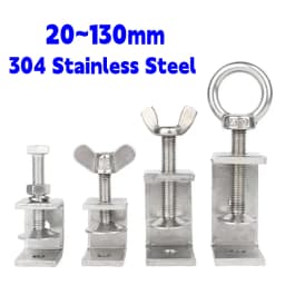 304 Stainless Steel C-clamp Steel Pipe Square Clamps 20~130mm Tiger Clamp Heavy Duty C-clamp Multi-function Hardware Fastener