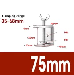 304 Stainless Steel C-clamp Steel Pipe Square Clamps 20~130mm Tiger Clamp Heavy Duty C-clamp Multi-function Hardware Fastener