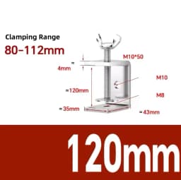 304 Stainless Steel C-clamp Steel Pipe Square Clamps 20~130mm Tiger Clamp Heavy Duty C-clamp Multi-function Hardware Fastener