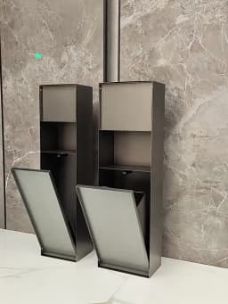 Concealed toilet brush niche, stainless steel concealed 2-in-1 tissue box niche