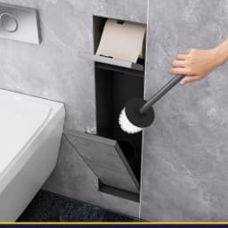 Concealed toilet brush niche, stainless steel concealed 2-in-1 tissue box niche