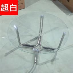 Modern Glass Coffee Table with Chrome Metal Base, Square Transparent Top Minimalist Living Room Center Table for Home Decor