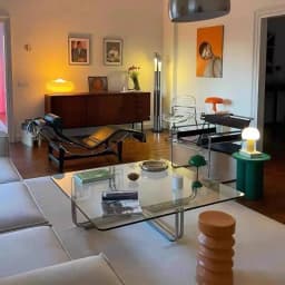 Modern Glass Coffee Table with Chrome Metal Base, Square Transparent Top Minimalist Living Room Center Table for Home Decor