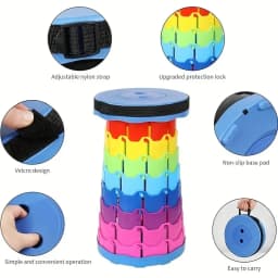 Extra-thick Reinforced Folding Stool, Outdoor Travel Portable Small Stool, Multi-functional Rainbow Stool Camping Chairs Camping