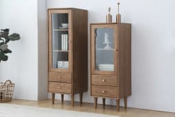-ee B3102 Mini Corner Home Coffee Wine bar Cabinet Solid Oak Wood Corner Cabinet