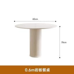 !@Cream Style Stainless Steel Round Dining Table Set 4 Seater Chair Combination Modern Roman Column Design Small-Sized Home Use