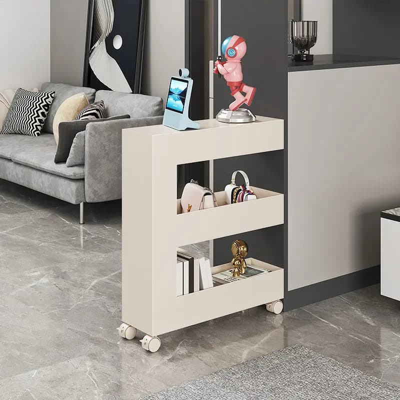 Slim Narrow Rolling Gap Storage Cart Mobile Multi-Layer Shelf Trolley Book Snack Organizer Rack Sofa Small Space Art Home Decor