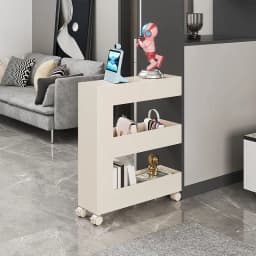 Slim Narrow Rolling Gap Storage Cart Mobile Multi-Layer Shelf Trolley Book Snack Organizer Rack Sofa Small Space Art Home Decor