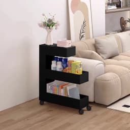 Slim Narrow Rolling Gap Storage Cart Mobile Multi-Layer Shelf Trolley Book Snack Organizer Rack Sofa Small Space Art Home Decor