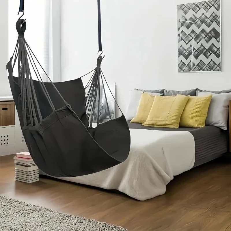 1Pcs Outdoor Leisure Fabric Hammock Chair with Storage Bag Anti Rollover Dormitory Swing Chair