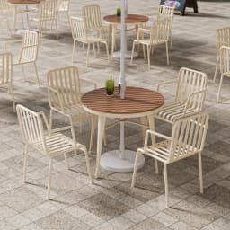 &Metal Iron Outdoor Table Chair Set Cream Style Design for Courtyard Dessert Shop-Multifunctional Garden Leisure Furniture