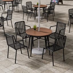 &Metal Iron Outdoor Table Chair Set Cream Style Design for Courtyard Dessert Shop-Multifunctional Garden Leisure Furniture