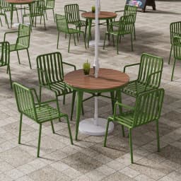 &Metal Iron Outdoor Table Chair Set Cream Style Design for Courtyard Dessert Shop-Multifunctional Garden Leisure Furniture