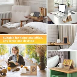 Multi-Functional 2 in 1 Wood Book Stand Reading Triangle Reading Stand Book Coffee Organizer Study Room