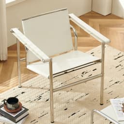 Italian Simple Saddle Chair, Single Leather Stainless Steel Leisure Chair Minimalist Single Black Sofa Chair Living Room Design