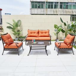 Outdoor cast aluminum villa courtyard garden terrace sun room hotel living room leisure wrought iron sofa combination