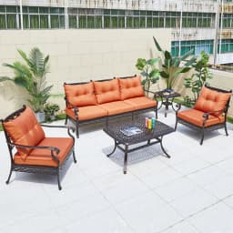 Outdoor cast aluminum villa courtyard garden terrace sun room hotel living room leisure wrought iron sofa combination