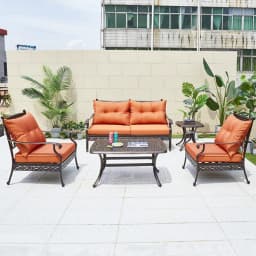 Outdoor cast aluminum villa courtyard garden terrace sun room hotel living room leisure wrought iron sofa combination
