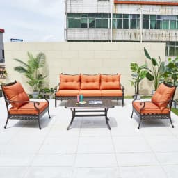 Outdoor cast aluminum villa courtyard garden terrace sun room hotel living room leisure wrought iron sofa combination