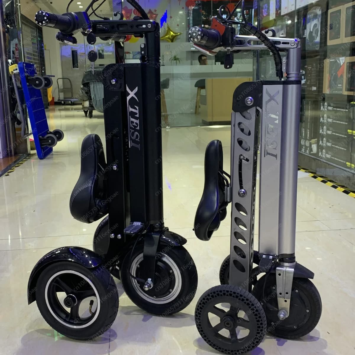 Jmz-portable Cart,Foldable Household Electric Tricycle, Elderly Adult Commuting cart, Small Grocery Shopping CART