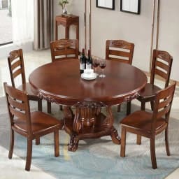 &c Modern Simple Chinese Restaurant Set Large Solid Wood Round Table and Chair Combination for Home Use and Hotel Furniture