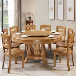 &c Modern Simple Chinese Restaurant Set Large Solid Wood Round Table and Chair Combination for Home Use and Hotel Furniture