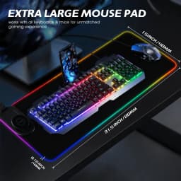 RGB Gaming Mouse Pad with 3 in 1 Wireless Charger, Large Extended Desk Mat 15W Fast Charging Waterproof Mousepad for Phone Watch