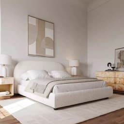 # French Modern Luxury Large Size White Sherpa Master Bedroom Bed 1.5 1.8 Meters Modular Apartment Hotel Double Soft Bed