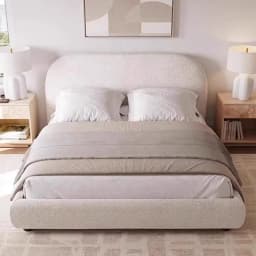 # French Modern Luxury Large Size White Sherpa Master Bedroom Bed 1.5 1.8 Meters Modular Apartment Hotel Double Soft Bed