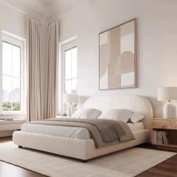# French Modern Luxury Large Size White Sherpa Master Bedroom Bed 1.5 1.8 Meters Modular Apartment Hotel Double Soft Bed
