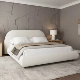# French Modern Luxury Large Size White Sherpa Master Bedroom Bed 1.5 1.8 Meters Modular Apartment Hotel Double Soft Bed