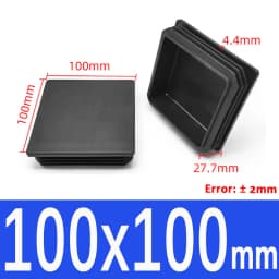 10x10mm~100x100mm Black Plastic Square End Caps Blanking Plugs Rectangle Tube Pipe Inserts Plug Table Chair Furniture Foot Cover