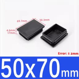 10x10mm~100x100mm Black Plastic Square End Caps Blanking Plugs Rectangle Tube Pipe Inserts Plug Table Chair Furniture Foot Cover