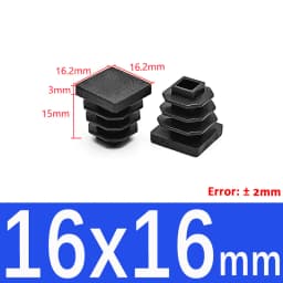 10x10mm~100x100mm Black Plastic Square End Caps Blanking Plugs Rectangle Tube Pipe Inserts Plug Table Chair Furniture Foot Cover