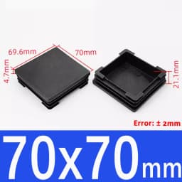 10x10mm~100x100mm Black Plastic Square End Caps Blanking Plugs Rectangle Tube Pipe Inserts Plug Table Chair Furniture Foot Cover