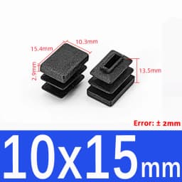 10x10mm~100x100mm Black Plastic Square End Caps Blanking Plugs Rectangle Tube Pipe Inserts Plug Table Chair Furniture Foot Cover