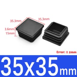 10x10mm~100x100mm Black Plastic Square End Caps Blanking Plugs Rectangle Tube Pipe Inserts Plug Table Chair Furniture Foot Cover