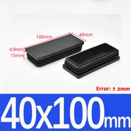 10x10mm~100x100mm Black Plastic Square End Caps Blanking Plugs Rectangle Tube Pipe Inserts Plug Table Chair Furniture Foot Cover