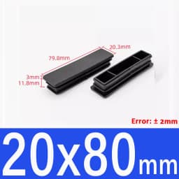 10x10mm~100x100mm Black Plastic Square End Caps Blanking Plugs Rectangle Tube Pipe Inserts Plug Table Chair Furniture Foot Cover
